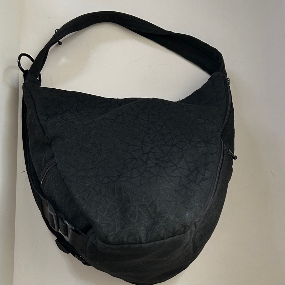 Vtg Wild West Women's Black Geometic Pattern Backpack Sling Bag Crossbody Purse